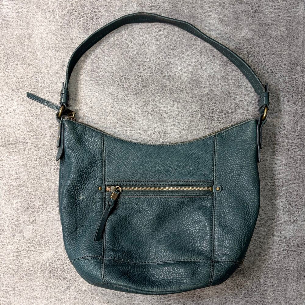 Vintage The Sak Teal Leather Shoulder Bag